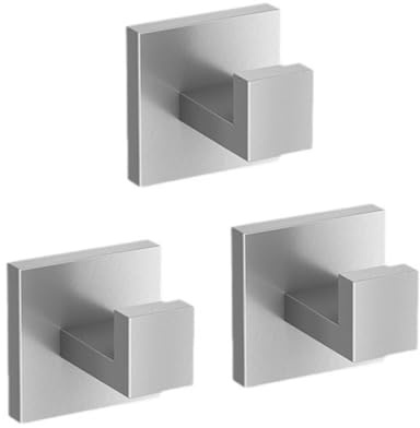 RuiJOTWAT Ganci per Asciugamani da Parete da 3 Pezzi, Robusto Supporto per Appendere, Acciaio Inossidabile, Adatto per Bagno e Cucina, Argento