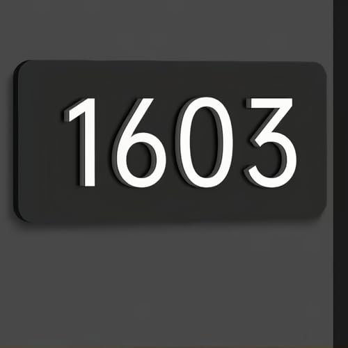 MEIEG Targa Personalizzata Con Numero Civico Moderno, Targa Personalizzata In Acrilico 3D, Targa Autoadesiva Per Porta Di Casa, Abitazione, Hotel, Ufficio, Decorazione Da Parete(White,20x9cm)