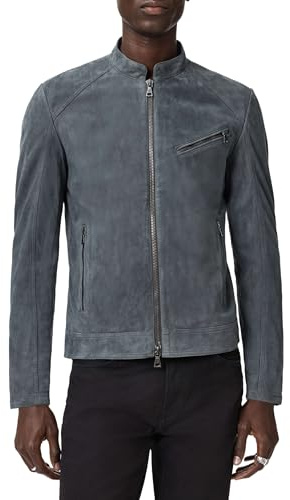 John Varvatos Men's Wren Biker Jacket, Dp Charcoal