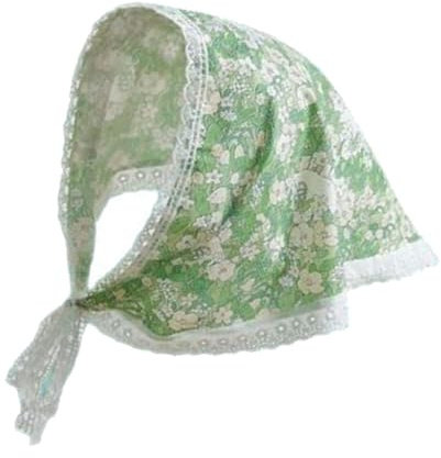 kokdid Écharpe triangulaire à motif floral délicat avec bordure en dentelle respirante pour femme améliorant diverses tenues et usage quotidien Écharpe triangulaire en dentelle, Vert au printemps