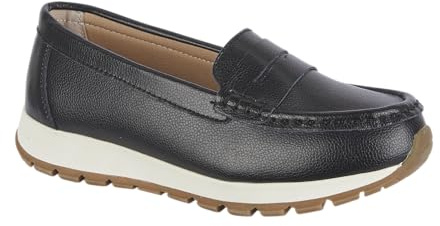 Women's Genuine Suede Loafer Cushioned Chunky Sole Slip-On Shoes