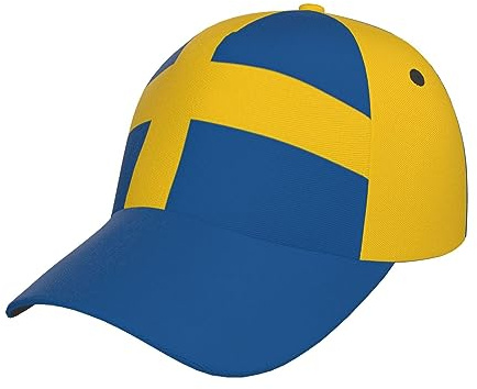 Loppkepsar Sverigeflagga Unisex Pappkepsar Andningsbara Herrhattar för Promenad Herr Tennis