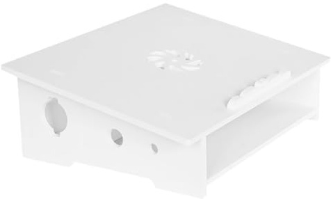 Support D'ordinateur DIY Blanc en Panneau Bois-plastique Antidérapant | Gain de Place, Usage École et Bureau, Format Support Surélevé pour Portable