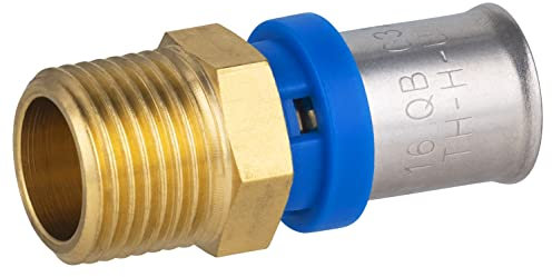 Raccord droit mâle à sertir pour tube Multicouche - Filetage: 15x21 - Ø tube: 16