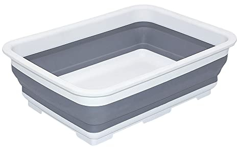 Goderewild Collapsible Dish Pans – 10L (2.6 Gal) Foldable Sink Tub, 14.5'' x 10.5'' x 5, Compact and Space-Saving Multiuse Foldable Basin for Dish Washing, Camping, RV and Vegetable Cleaning