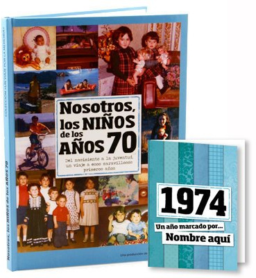 CALLE DEL REGALO - Libro Nosotros los Niños de los Años 70 Personalizado con Nombre | Regalo Original Cumpleaños y Aniversario | Recuerdos de Infancia y Nostalgia | Tapa Dura Tarjeta Personalizada