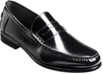 BARKER Newington Herren Loafer – Luxuriöse Leder-Slipper für jede Reise, Schwarz , 42 2/3 EU
