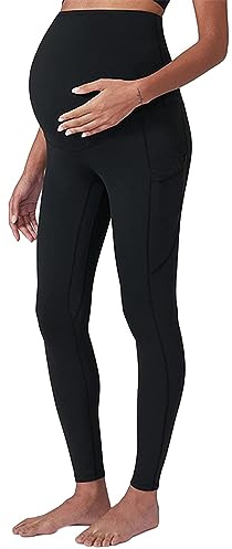 Daikascbny Leggings Premaman Leggings Coprenti Elasticizzati Vita Alta Senza Cuciture Premaman Morbidi Leggings per Il Tempo Libero Lunghi Leggings Premaman Pantacollant Premaman Pantaloni Premaman