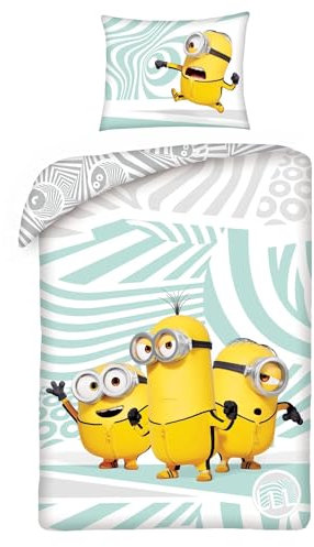 Halantex Bettwäsche-Set Minions Ich - Einfach unverbesserlich - Bettbezug 140 x 200 cm mit Kissenbezug 70 x 90 cm - 100 % Baumwolle mehrfarbig