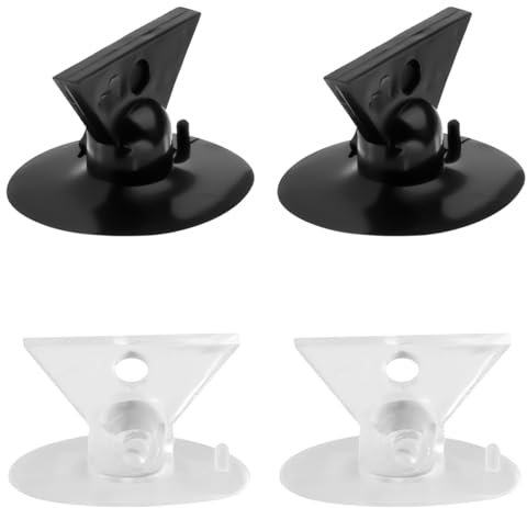 Lotsdonxia 4PCS Inverted Triangle Suction Cup with Strong Suction Power Specialized Suction Cups Are Used to Replace Lamp Cups Without Nails Suitable for MR16 and GU10（Black*2, Transparent*2）