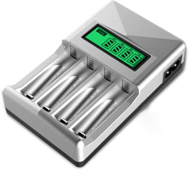 Artibetter Caricabatterie Usb Per Batterie Aa e Aaa Caricatore Intelligente Slot Con Display Lcd Per Batterie Ricaricabili e