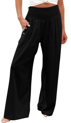 uxxnjfg Pantaloni Lino Donna Comodi Pantaloni Estivi Leggeri Eleganti Taglie Forti Abbigliamento Curvy Sportivi Mare Yoga Pant