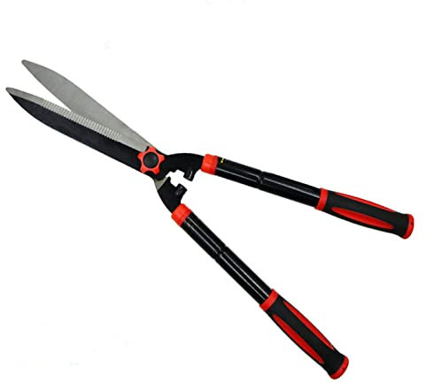 RUHEN Tijeras de jardín, Herramientas de jardinería, Tijeras Profesionales Ajustables con Hoja de Acero y Amortiguador para Recortar Bordes de arbustos de boj.