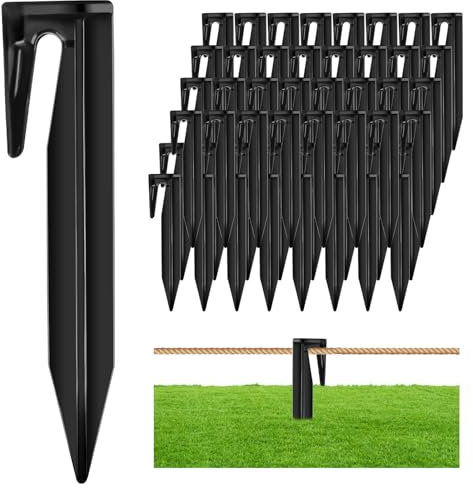 Muyohix 150 Pièces Piquet Fil Robot Tondeuse, Piquets de Fixation pour Câbles Périphériques, Piquets de Terre pour Robot Tondeuse, Piquets de Fixation en Plastique Robuste