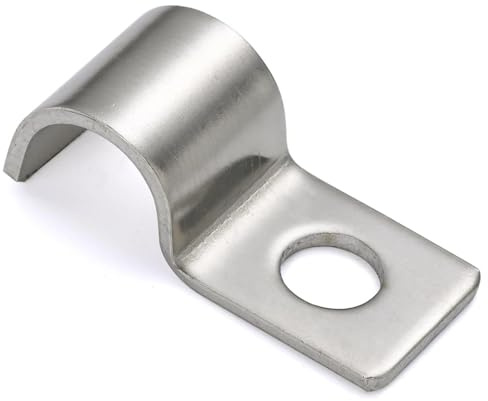 Forbabe 30 stycken kabelklämmor, V2A rörklämmor metall kabelhållare ett hål slangspänne rörhållare, kabelklämmor metallkabelklämmor för kabel Ø 10 mm