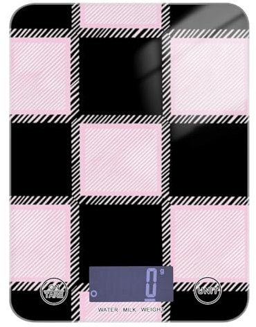 Black Peach - Bilancia da cucina digitale a scacchi con 4 unità per (utente) (utente) (utente) (utente) (utente) (utente) pesa para comida