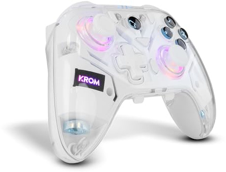 Krom Krystal Trådlös Transparent Bluetooth 5.0-Kontroll, Rgb, 17 Anpassningsbara Knappar, Dubbel Vibration, Makron, Kompatibel Med Pc/Switch/Switch2/Ios/Android