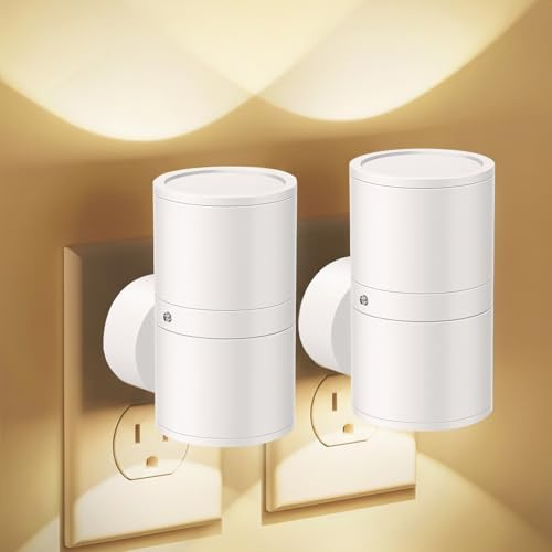 Enchufe de luz nocturna led, luz nocturna infantil enchufadas en la pared, Sensor del atardecer al amanecer, Blanco suave 3000K-4500K, Brillo ajustable de 0-100LM, Luzes nocturnas dimmables blanco