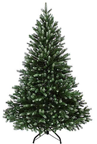 BB Sport Luxus Christbaum 150 cm Dunkelgrün-Puderzucker künstlicher Weihnachtsbaum PE/PVC Spritzguss Mix Tannenbaum Standfuß