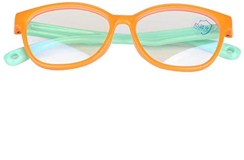 Anti Blue Light Glasses for Kids Computer Glasses, Anti-blue Light Silica Gel Frame Glasses Computer Glasses Video Gaming Glasses for Children (Orange)