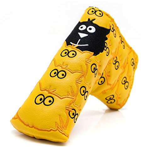 barudan golf Putter Cover Blade Putter Cover Golf Club Headcover Magnetic for Scotty Cameron Select Newport 2 Yellow Synthetic Leather Thick for Golfer Protect Golf Clubs Protector for Men Kids