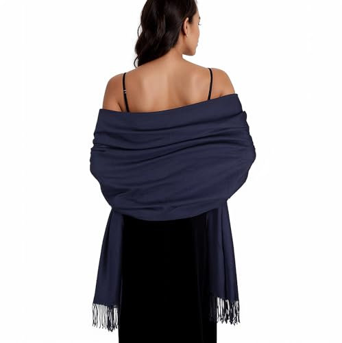 SWAT PANY Stola Navy Blau Damen Festlich Schultertuch Stola für Abendkleid Pashmina Schal Frauen Winter Schals Tücher für Damen