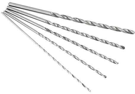 Juego de Brocas Helicoidales HSS Largas de 5 Piezas, Brocas Helicoidales, Juego de Brocas de Núcleo, 2 Mm / 3 Mm / 3,5 Mm / 4 Mm / 5 Mm, Broca de Madera Larga, para Aluminio, Madera, Plásticos