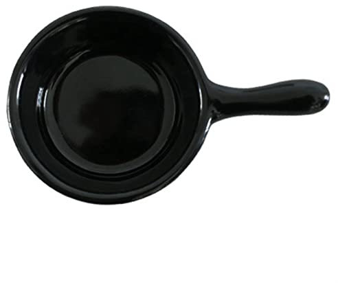 LIPINGJING 0201 Ciotoline da Dolce Ciotoline da Snack Piatto in Ceramica Salsa Piastra di Immersione condimento Contenitore con Ciotola conduttore Manico (Color : Black)