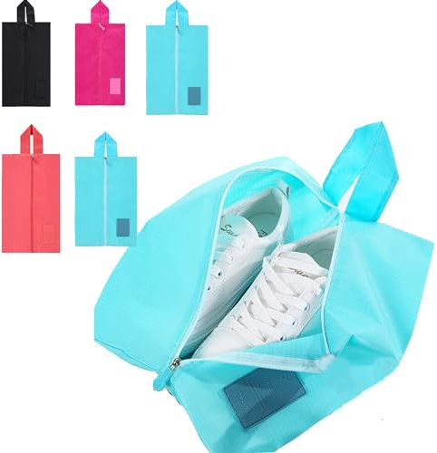 Bolsas para Zapatos para Paquete de Viaje de 5, Organizador de Almacenamiento de Zapatos con Cierre de Cremallera, Bolsillo portátil para Zapatos con asa