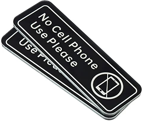 PATIKIL 2 Paquetes No Celular Teléfono Uso Por favor Etiqueta 6x2 Negro