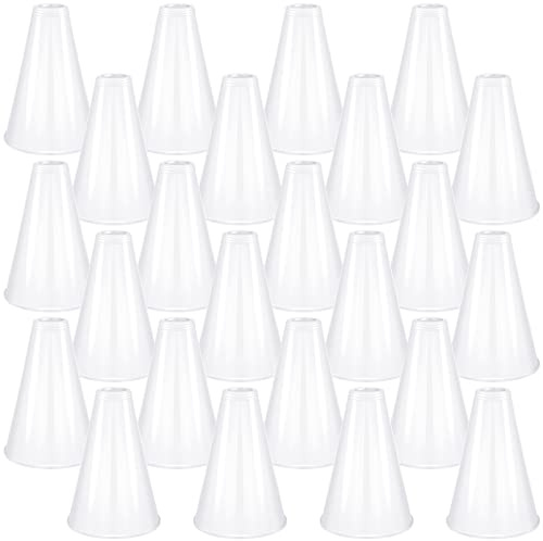 Deekin 24 Pieces Cheer Megaphone Bulk White Mini Plastic Megaphone Cheer Party Accessory Favors Cheerleading Director Prop Noisemaker Toys for Sports Match Game Outdoor Activities