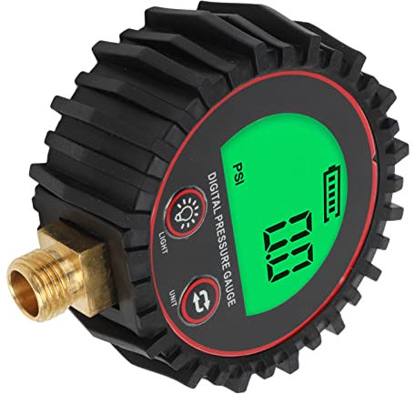 Monitoraggio della Pressione dei Pneumatici, Manometro Digitale da 1/4 di Pollice 4 unità Visibilità Luminosa Commutabile Accurato per Auto Camion Moto Sentieri SUV Camper