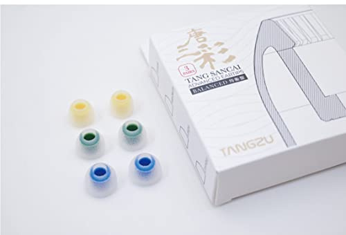 Linsoul TANGZU Tang Sancai Embouts auriculaires à texture mate et à rainures droites, pour IEMs, Ecouteurs Intra-auriculaires, Audiophile Musician pour Kiwi Ears Orchestra Lite KE4 Canta(S+M+L-3pairs)