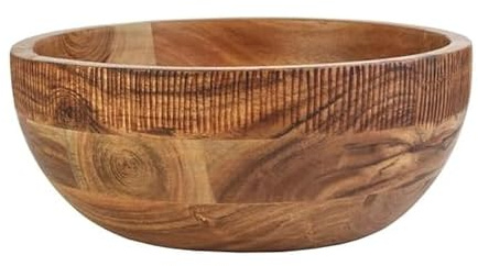 Fitz and Floyd Caleb Acacia Wood Salad Serve Bowl, 11 Inch