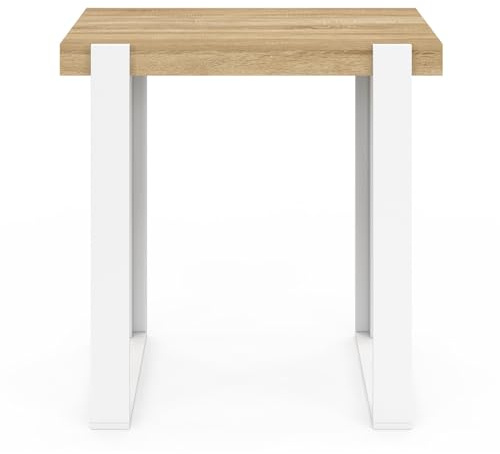 IDMarket - Table Haute de Bar Phoenix Bois et Blanc 90 cm