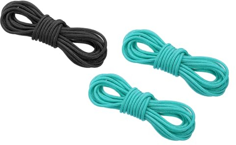PATIKIL Archery D Loop Rope 3 Meters, 3 Pack Bow D Loop String Release Material Nock Wire Nocking Loop Buckle Ring for Compound Bowstring, 1pcs Black 2pcs Turquoise