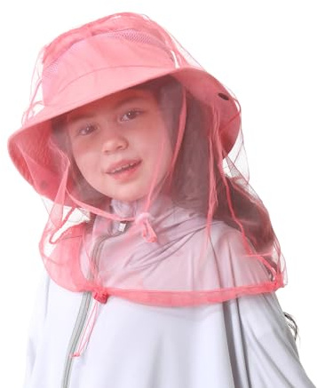 Kids Mosquito Head Net Hat - Bug Cap UPF 50+ Sun Protection for Beekeeping Garden Fishing