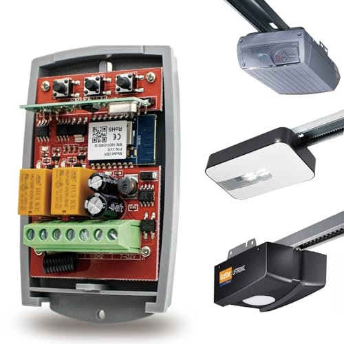 Selridasia 2-Kanal Smart Garagentoröffner 2.4GHz WiFi WLAN Empfänger Kompatibel mit Ecostar Liftronic Novoferm Novoport Normstahl Garagentoröffner