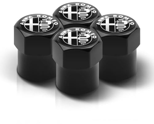 JxbJQQ 4 Pezzi Auto Pneumatico Valvola Tappo per Alfa Romeo Sportiva Giulia Stelvio Mito Giulietta Tonale, Auto Ruote Polvere Tappo, Stabile Pneumatico Pressione, Auto Accessori,B