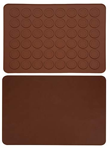 Alfombrilla para Macarrones, Kit para Hornear Macarrones, 48 ​​orificios, Silicona de Grado Alimenticio, Alfombrilla para Macarrones Antiadherente, Silicona de -40 ℃ a 230 ℃ para