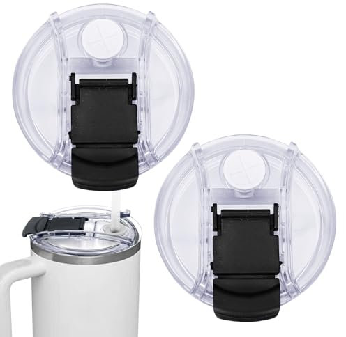 2Pcs Replacement Lid for Stanley Quencher, 40 Oz Travel Tumbler Lids Stanley Replacement Lid Stanley Lids Leakproof, Reusable Tumbler Cover For Stanley Quencher Stanley Cup Accessories No Leakage
