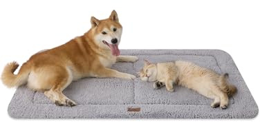 Joydeco Tapis de cage pour chien à profil bas, tapis de lit réversible lavable avec polaire ultra douce, design compact, tapis de niche pour animaux de compagnie de très grande taille, taille M, 121,9
