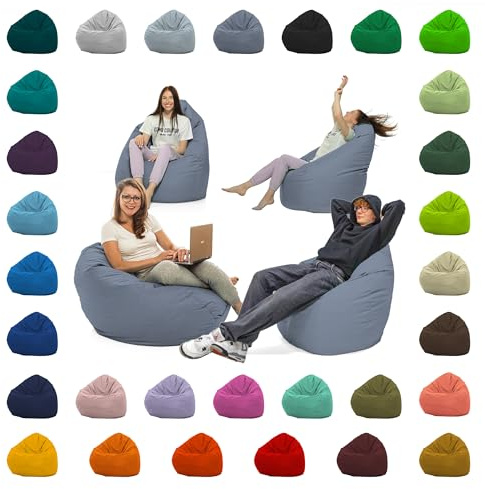 Sitzsack XXL – Beanbag für Kinder & Erwachsene – In & Outdoor geeignet – Wasserabweisend & pflegeleicht – Gefüllt mit hochwertigen EPS-Perlen – Ideal zum Gaming & Entspannen (Anthrazit, XXL)