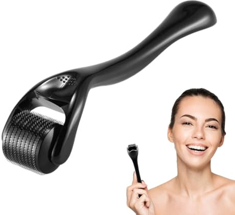 YIPFEN Dermaroller pour Repousse des Cheveux et Barbe, 540 Micro-Aiguilles en Titane Médical, Rouleau Microneedling, Anti-Acné, Réduction des Rides, Soin de la Peau, Microneedling (0,5 mm)