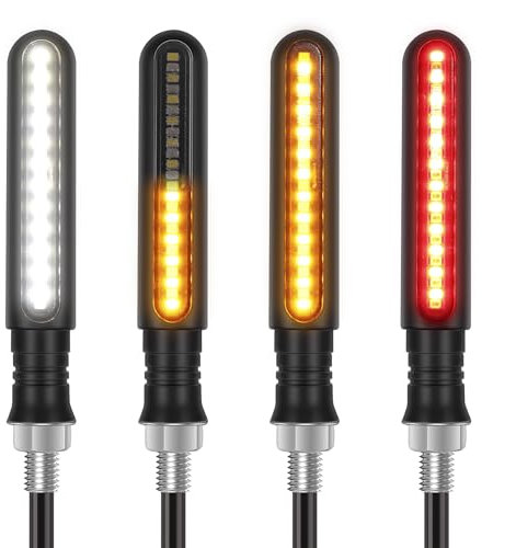 Kinstecks 4 Stück Motorradblinker fließende Blinker Motorrad Blinker Tagfahrlicht Bremslichter 12 V für Motorrad