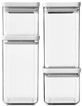 Brabantia 122569 Vorratsdose, Light Grau, 0, 7 l + 1, 6 l