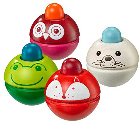 Selecta Babywelt Holz Quietschkugel Animino Tiere Roll- & Quietschspaß 61059