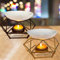 Molbory 2 Stück Duftlampe, Duftlampe für Atherische Ole, Duftöl Lampe, Duftlampe Teelicht, Duftlampe mit Geometrisches Eisengestell und Keramikschale für Home-Office-Dekoration(Gold und Schwarz)