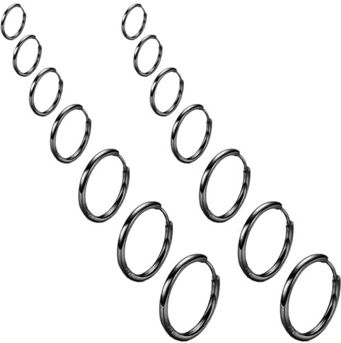 COYUN 7 Paar Creolen Set für Damen, Kleine Creolen Ohrringe für Damen und Herren, Chirurgenstahl Knorpel Huggie Ohrringe, Snug Lobe Piercing Schmuck, Winzige Hoop Hinged Schläferohrringe