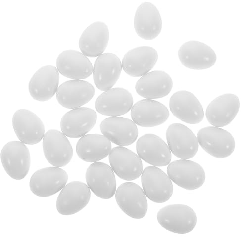 PRETYZOOM 30 Pezzi Uova Finte Pappagallo Piccole 15,6x21,4mm in Plastica Solida per Forniture Schiusa e Addestramento Uccelli, Accessori per Allevamento e Incubazione Pappagalli